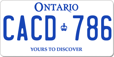 ON license plate CACD786