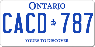 ON license plate CACD787