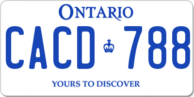 ON license plate CACD788