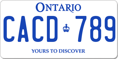 ON license plate CACD789