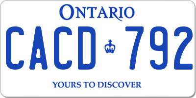 ON license plate CACD792