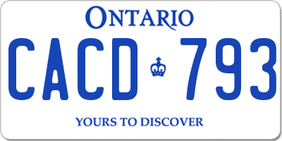 ON license plate CACD793