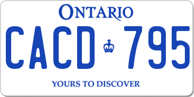 ON license plate CACD795