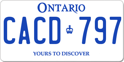 ON license plate CACD797