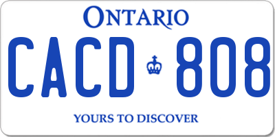 ON license plate CACD808