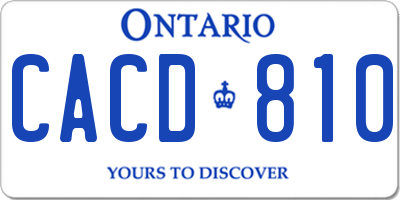 ON license plate CACD810