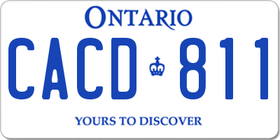 ON license plate CACD811