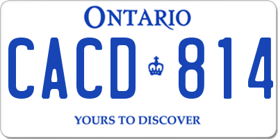 ON license plate CACD814