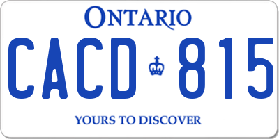 ON license plate CACD815