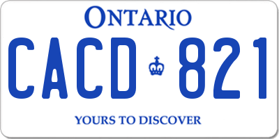 ON license plate CACD821