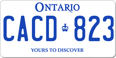 ON license plate CACD823