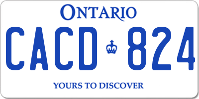 ON license plate CACD824