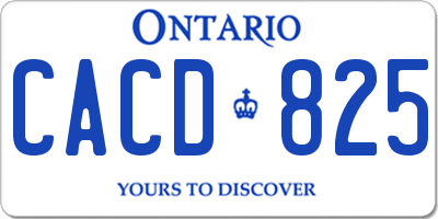 ON license plate CACD825