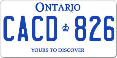 ON license plate CACD826