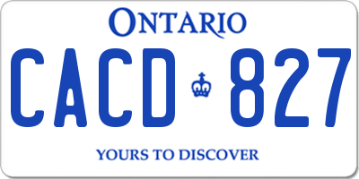 ON license plate CACD827