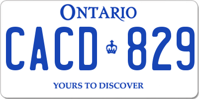 ON license plate CACD829