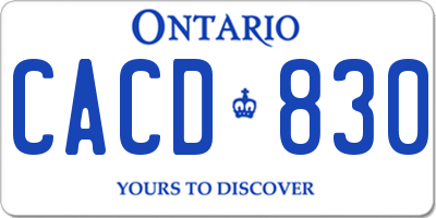 ON license plate CACD830