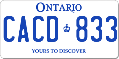 ON license plate CACD833