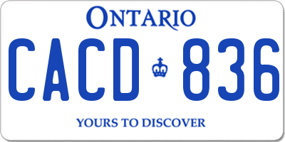 ON license plate CACD836