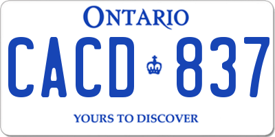 ON license plate CACD837