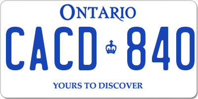 ON license plate CACD840