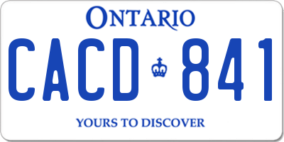 ON license plate CACD841