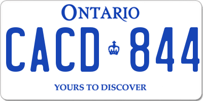 ON license plate CACD844