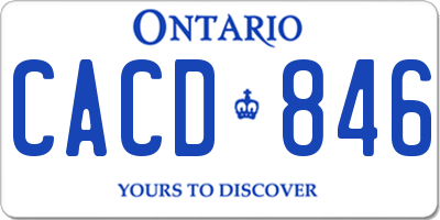 ON license plate CACD846