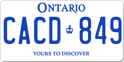 ON license plate CACD849