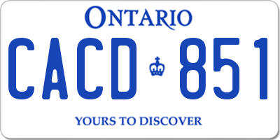 ON license plate CACD851