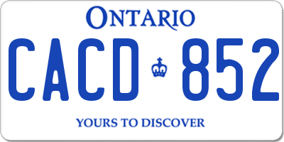 ON license plate CACD852