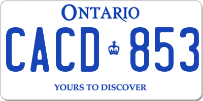 ON license plate CACD853