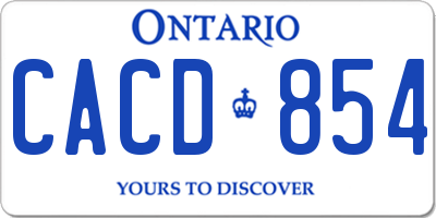 ON license plate CACD854