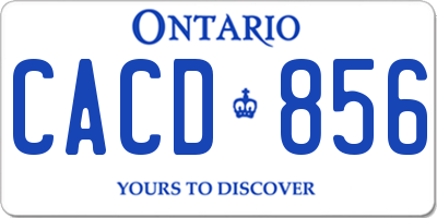 ON license plate CACD856