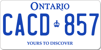 ON license plate CACD857