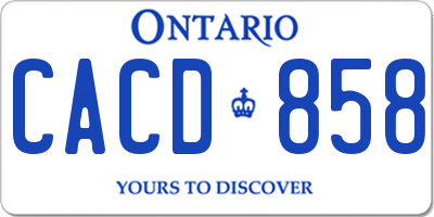 ON license plate CACD858