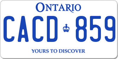 ON license plate CACD859