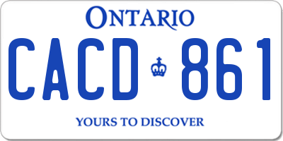 ON license plate CACD861