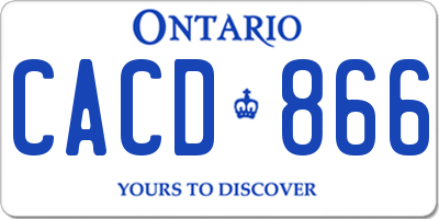 ON license plate CACD866