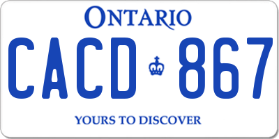 ON license plate CACD867