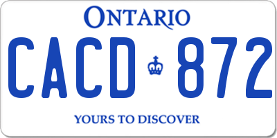 ON license plate CACD872