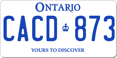 ON license plate CACD873