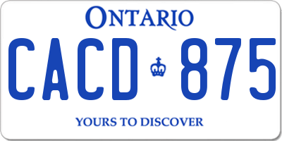 ON license plate CACD875