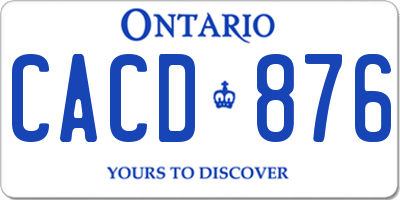 ON license plate CACD876