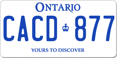 ON license plate CACD877