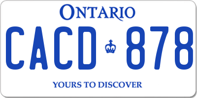 ON license plate CACD878