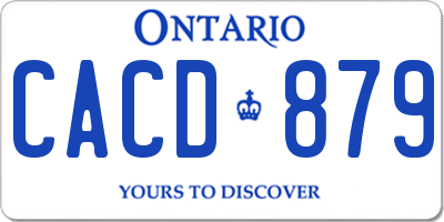 ON license plate CACD879