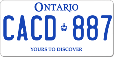 ON license plate CACD887