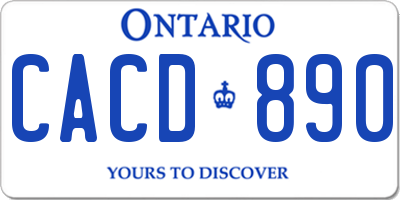 ON license plate CACD890