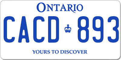 ON license plate CACD893